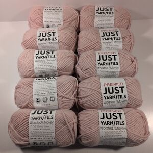 10 Skeins Premier Just Yarn Worsted Pink Yarn Set